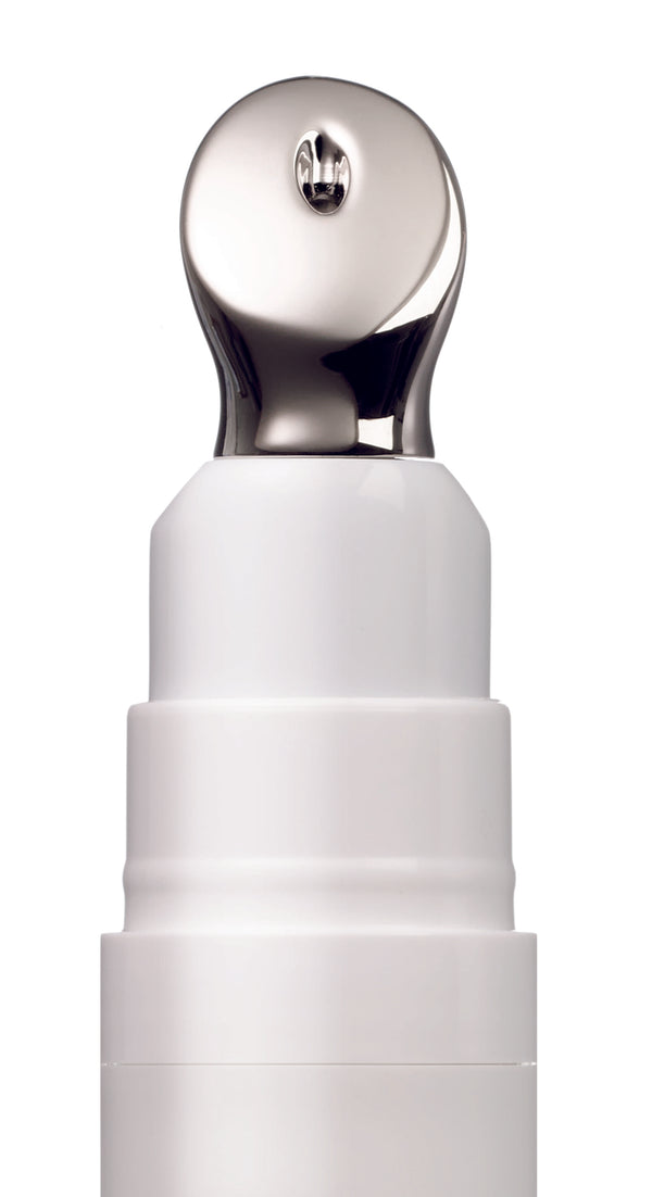 Biologique Recherche Crème Contour Yeux et Lèvres Biofixine comes in a white cylindrical bottle with a silver dispenser cap, ideal for applying eye cream that addresses dark circles and fine lines.