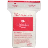 Intrinsics Silken Wipes come in a package of 200, measuring 2" x 2", and feature a resealable bag. Perfect as cosmetic pads for gentle application or removal tasks.