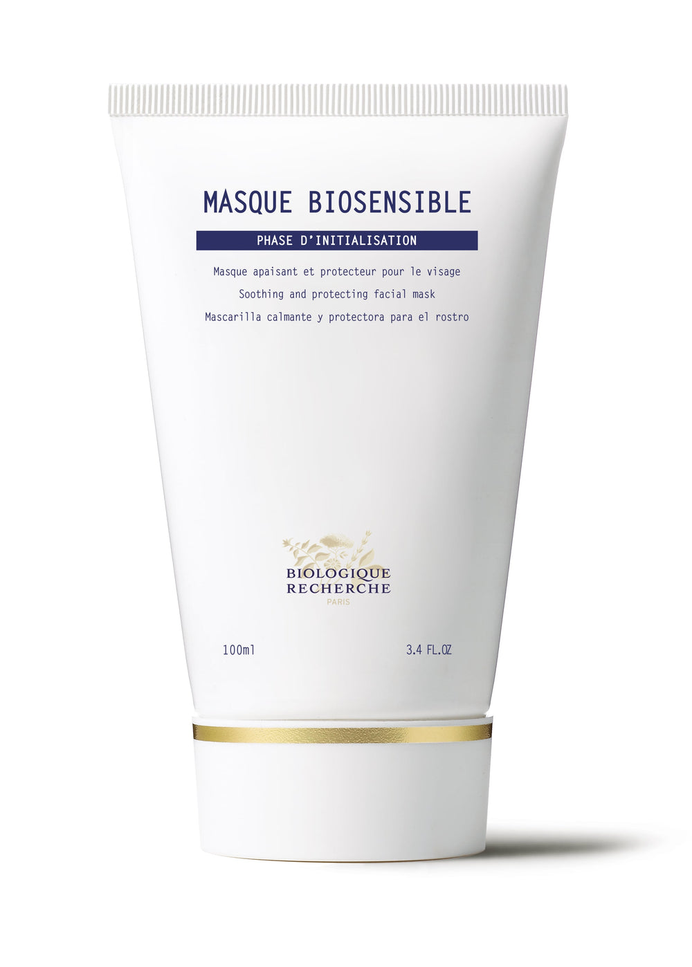 100ml white tube of Biologique Recherche Masque Biosensible, a soothing and protecting facial mask enriched with fatty acids and an oxygenating complex. 3.4 fl. oz.