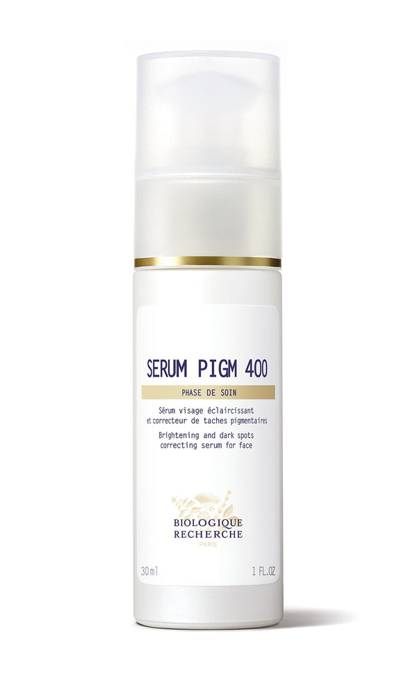 Biologique Recherche Serum PIGM 400 - 1 oz is expertly designed as your go-to brightening serum, targeting dark spots and discolored skin.